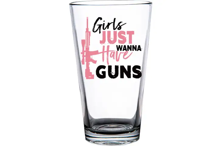 2 Monkey Trading Girls Just Want Guns Americana Pint Glass